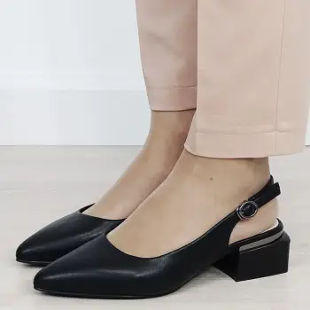 Pantofi negri comozi din piele naturala BY6889-1 02 imagine