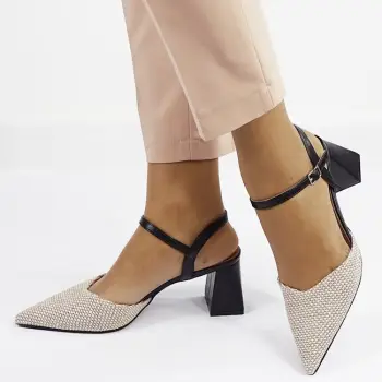 Pantofi negri eleganti cu model impletit HK-1308 04 imagine