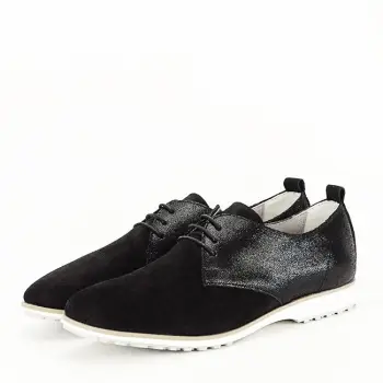 Pantofi oxford din piele naturala negri Selena 01 imagine