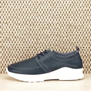 Pantofi piele naturala bleumarin Angela imagine