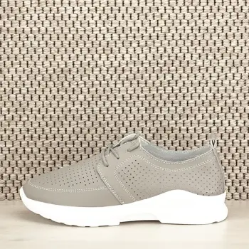 Pantofi piele naturala gri Angela M4 imagine