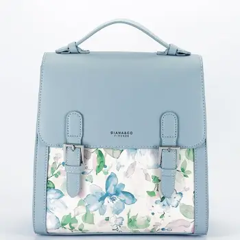 Rucsac albastru deschis cu imprimeu floral DHJ731-3 M11 imagine