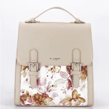 Rucsac bej cu imprimeu floral DHJ731-3 M11 imagine