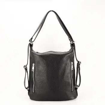 Rucsac din piele naturala 2 in 1 negru Lucia 121 imagine