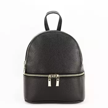 Rucsac din piele naturala negru Ana 122 imagine