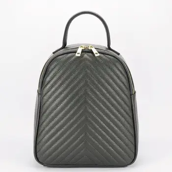 Rucsac gri inchis din piele naturala 8955 121 imagine