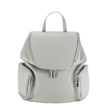 Rucsac mare gri din piele naturala 8961 122 imagine