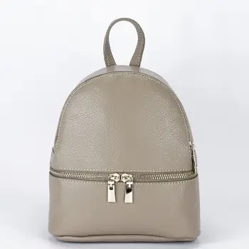 Rucsac mic din piele naturala bej taupe Ana 122 imagine