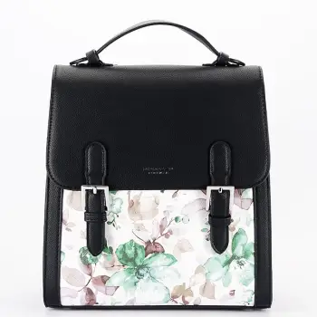 Rucsac negru cu imprimeu floral DHJ731-3 M11 imagine