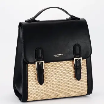Rucsac negru cu model impletit DHJ727-3 18 imagine