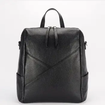 Rucsac negru din piele naturala 8918 122 imagine