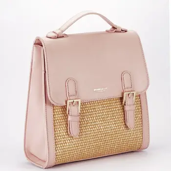Rucsac roz deschis cu model impletit DHJ727-3 18 imagine