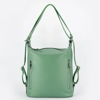 Rucsac verde menta din piele naturala 2 in 1 Lucia 121 imagine