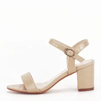 Sandale bej cu imprimeu Violeta imagine