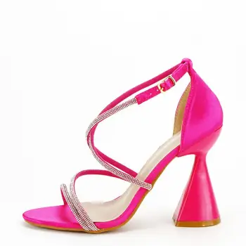 Sandale fucsia elegante cu toc conic BD116 130 imagine