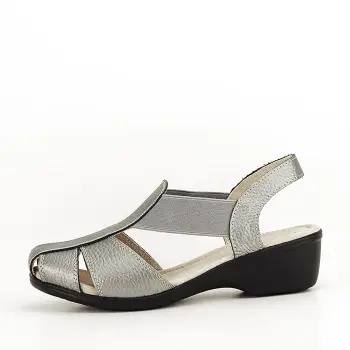 Sandale gri metalizat din piele naturala Codruta imagine