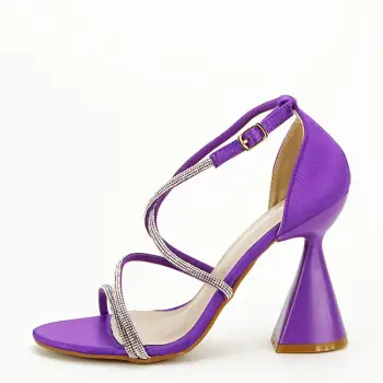 Sandale mov elegante cu toc conic BD116 130 imagine