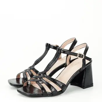 Sandale negre elegante cu toc gros 3219 130 imagine