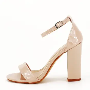 Sandale nude cu toc gros BL720 imagine