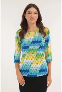 Bluza lejera cu buline multicolore imprimate imagine