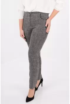 Pantaloni conici din stofa pepit imagine