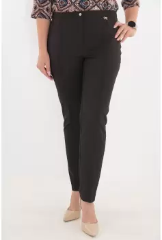 Pantaloni conici lungi din stofa maro imagine