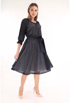 Rochie clos din dantela bleumarin imagine