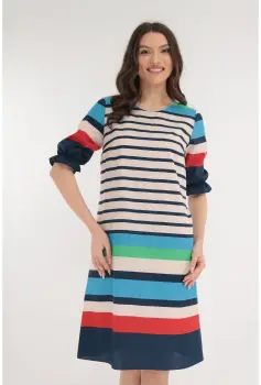 Rochie lejera cu dungi multicolore imagine