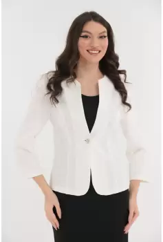 Sacou alb din brocard imagine