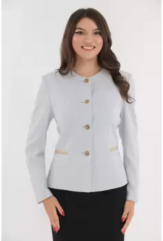 Sacou elegant bleu cu elemente aurii imagine