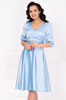 Rochie de ocazie bleu Constance midi in clos imagine