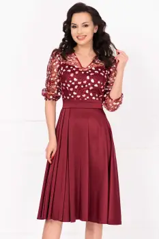 Rochie de ocazie eleganta bordo Cristina cu bust brodat imagine