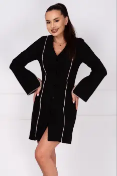 Rochie de ocazie tip sacou cu benzi pretioase din strassuri imagine