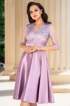 Rochie eleganta lila midi in clos Inna imagine