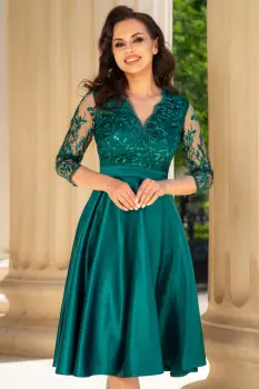 Rochie verde eleganta midi in clos Inna imagine