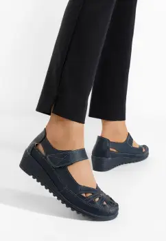 Balerini cu platforma Cassina albastri imagine