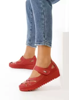 Balerini dama piele rosii Simisa imagine