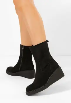 Botine cu platforma Lysara negre imagine