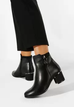 Botine cu toc gros negre Malia imagine