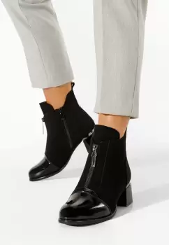 Botine cu toc gros negre Orlia V2 imagine