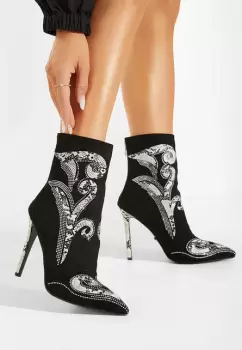 Botine elegante negre Evry imagine