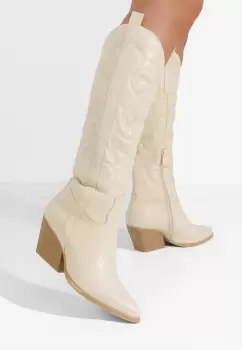 Cizme cowboy dama Alastrina bej imagine