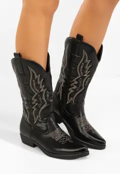 Cizme cowboy dama Brisia negre imagine