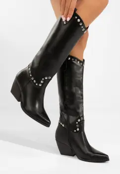 Cizme cowboy dama Crisela negre imagine