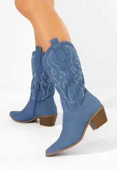 Cizme cowboy dama Gevina denim imagine