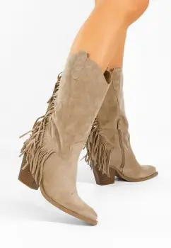 Cizme cowboy dama Givora kaki imagine