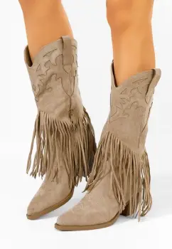 Cizme cowboy dama Jalira kaki imagine