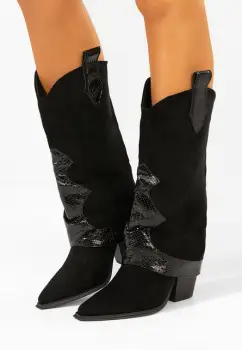 Cizme cowboy dama Nistora negre imagine