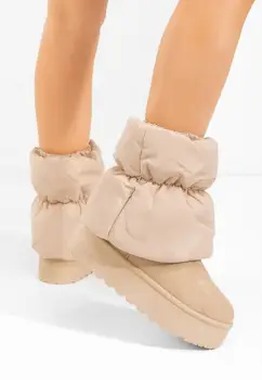 Cizme cu platforma Aydena bej imagine