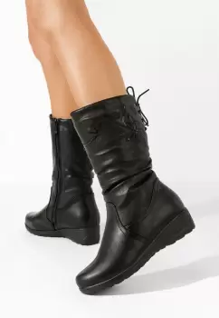 Cizme cu platforma Broena negre imagine